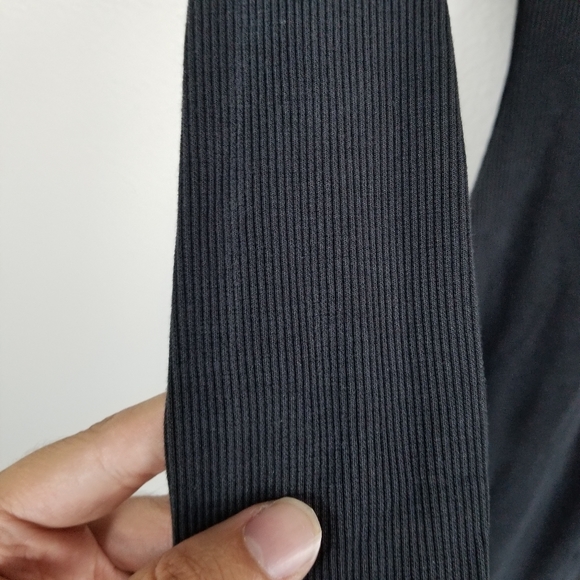 Marine Layer Lexi Black Rib Knit Bodycon Midi Minimalist Slimming Dress Size XS - Picture 12 of 12